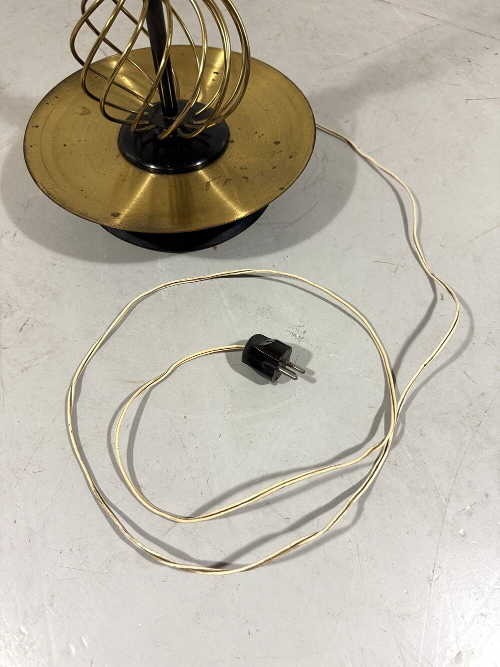 Austrian brass floor lamp pleated lampshade 1940-50’s