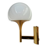 Gaetano Sciolari Vintage Brass & Opaline Glass Wall Lamp