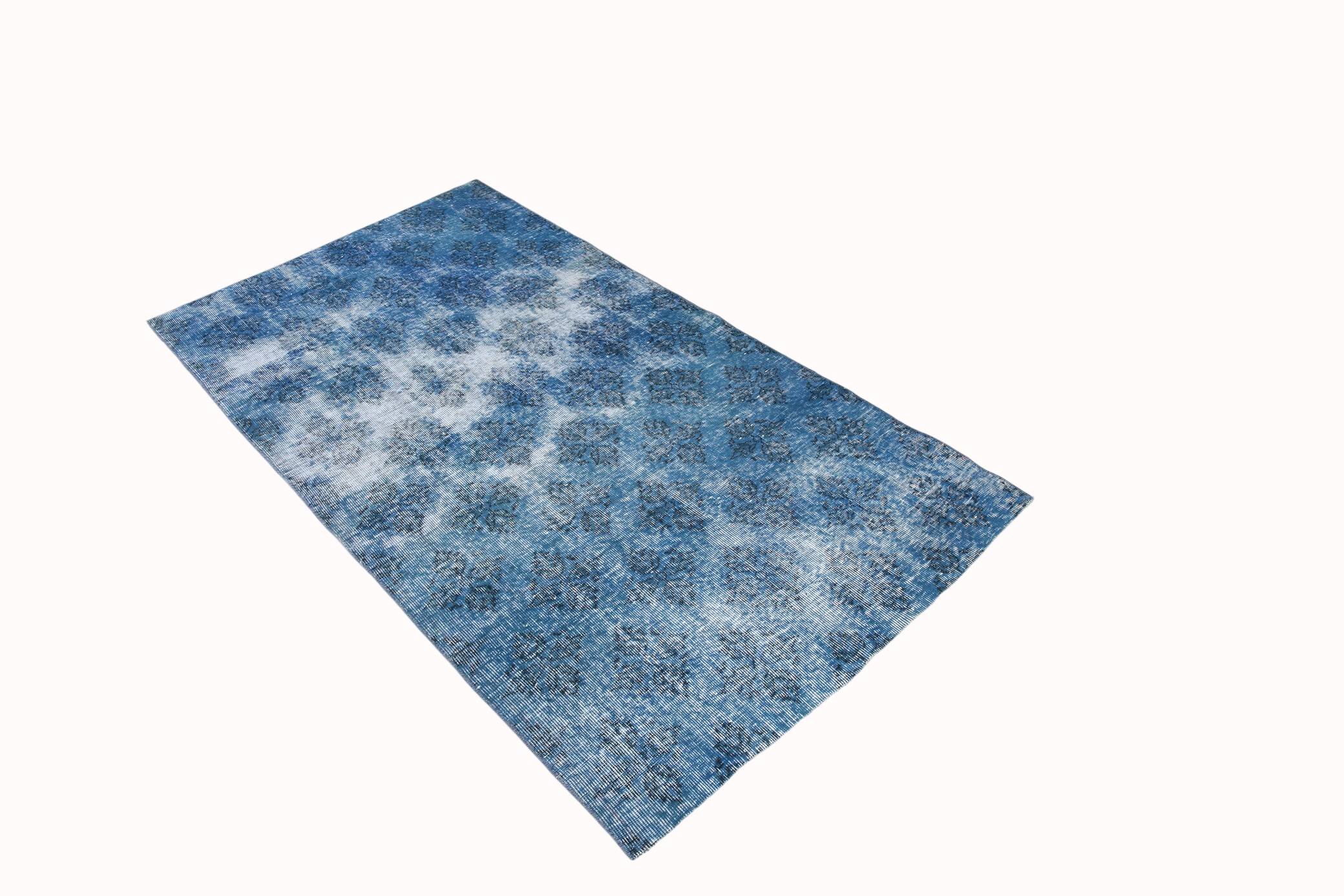 4x7 Shades Of Blue Classic Vintage Rug, 112x205Cn