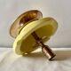 Large vintage brass and yellow glazed ceramic candle holder-ashtray