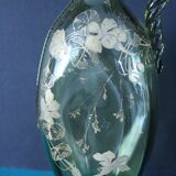 2 eaves in enamelled glass - art nouveau style - XXth century