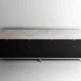 Rare executive sideboard by Florence Knoll in rose aurore marble, 1960s