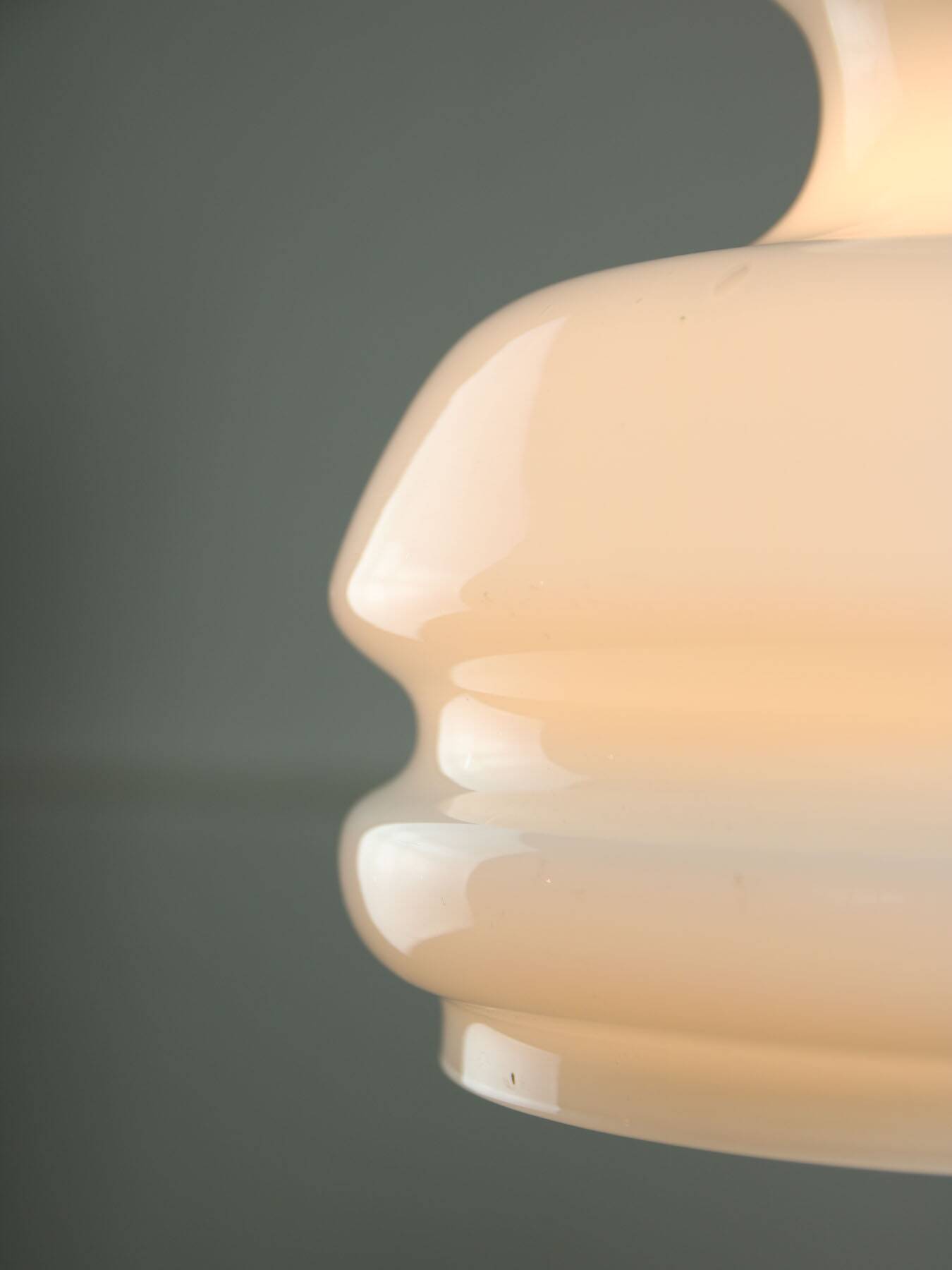 Mid-century italian brass and opaline pendant lamp, 1950s