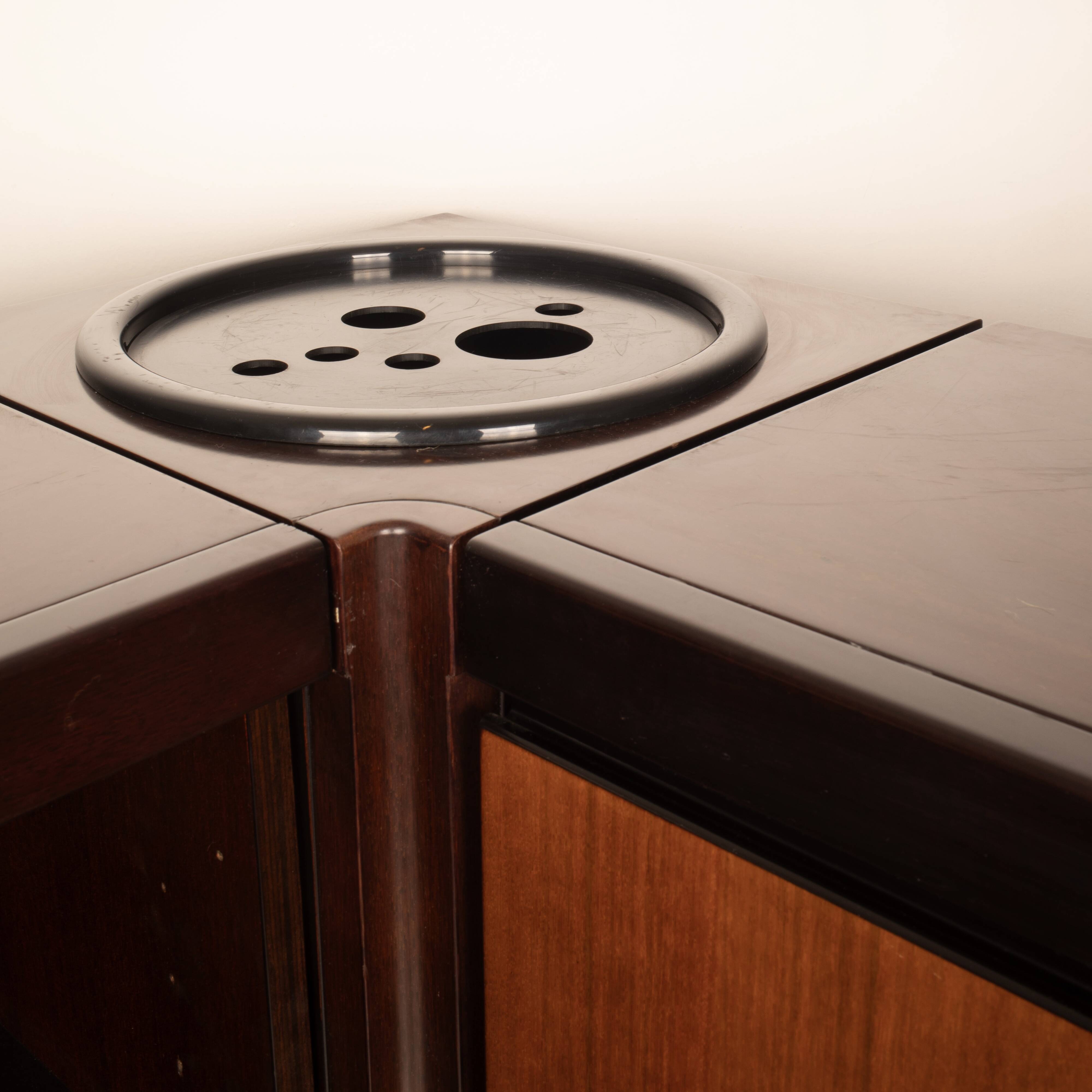 Pair of S11 Cabinets and Bar by Angelo Mangiarotti for Sorgente dei Mobili