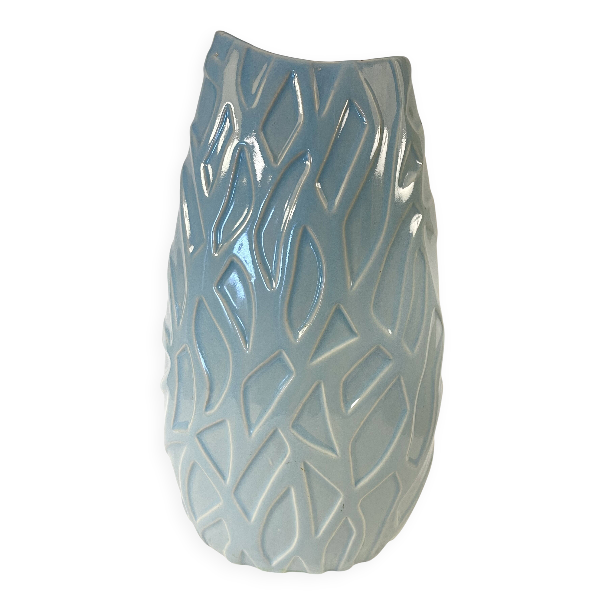 Blue ceramic vase