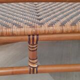 Vintage -Braided rattan sofa - chevron pattern