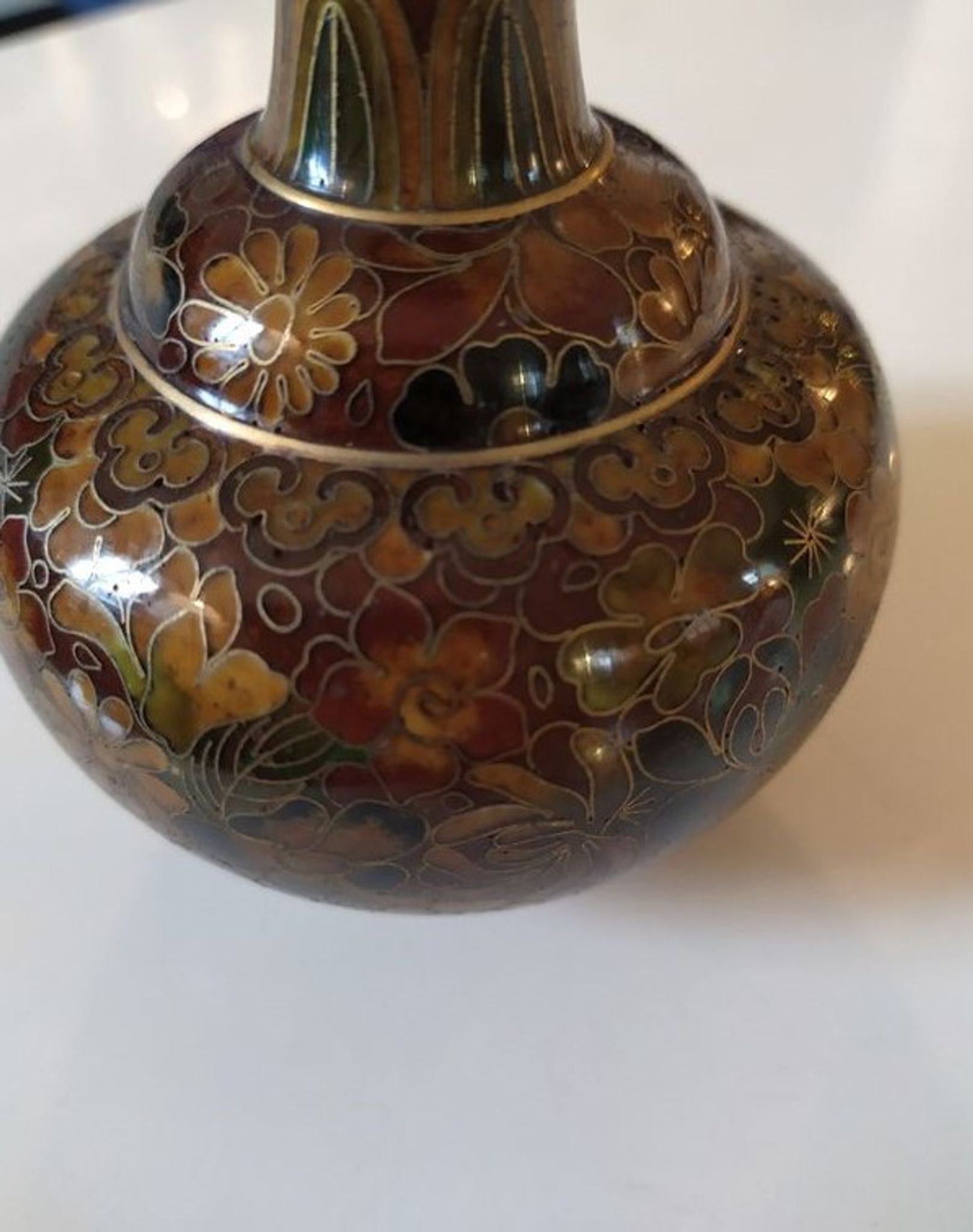Pied de lampe en email cloisonné