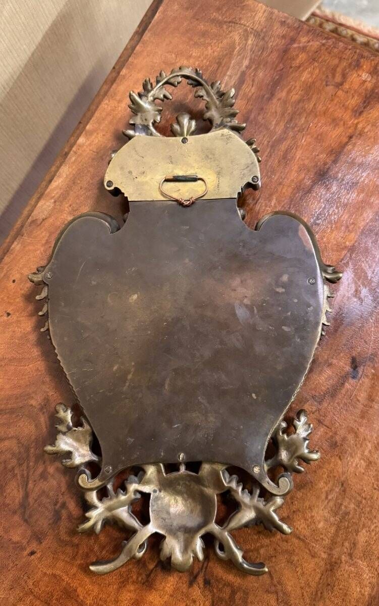 Miroir au putto style Louis XV Rocaille en bronze doré