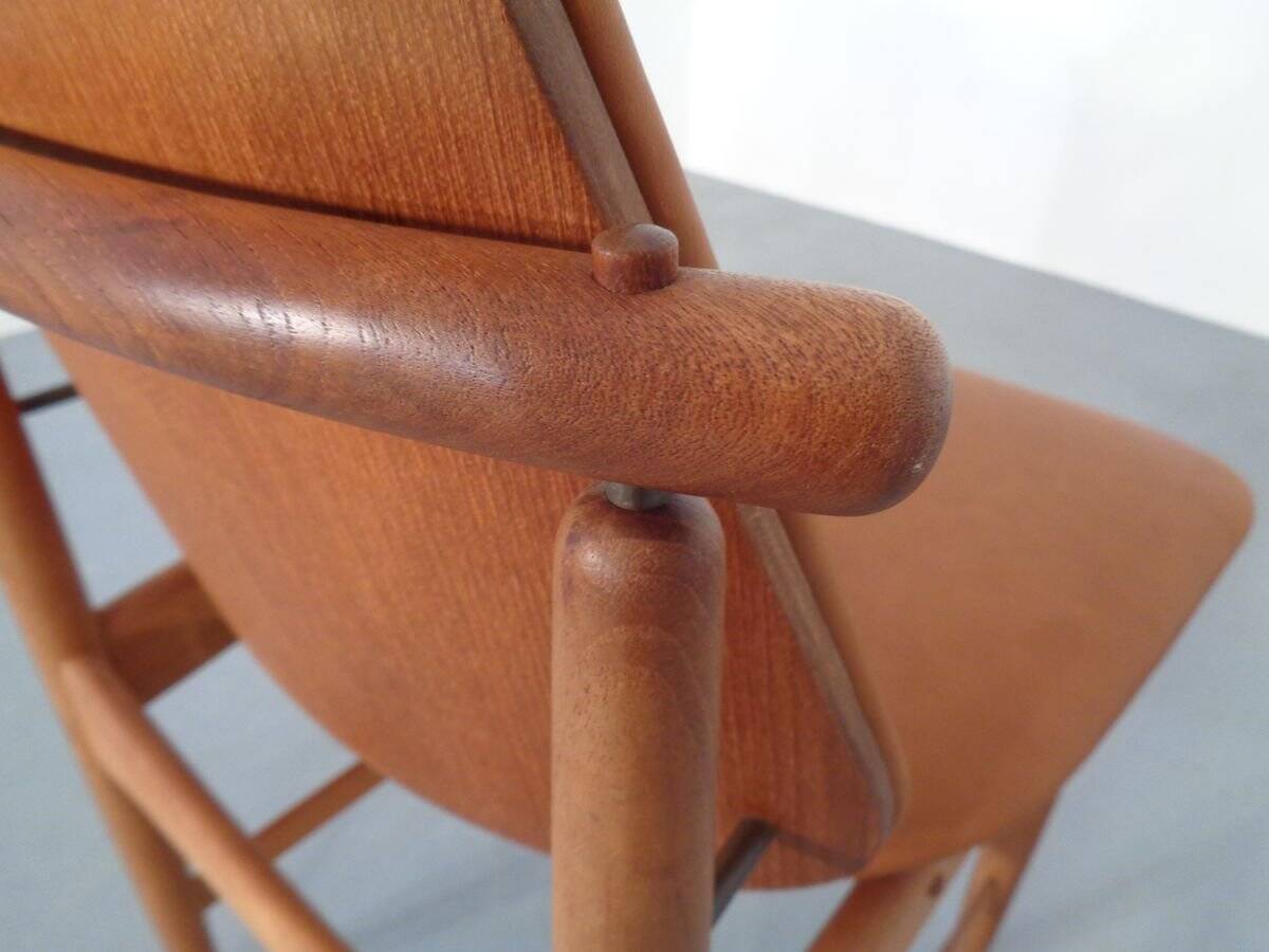 Teak and brass side chair by Arne Hovmand-Olsen for Mogens Kold, 1950s