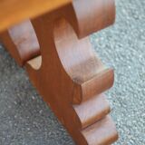 Grande table bois avec pieds sculptés, table artisanale, table bois massif, table de salon, table