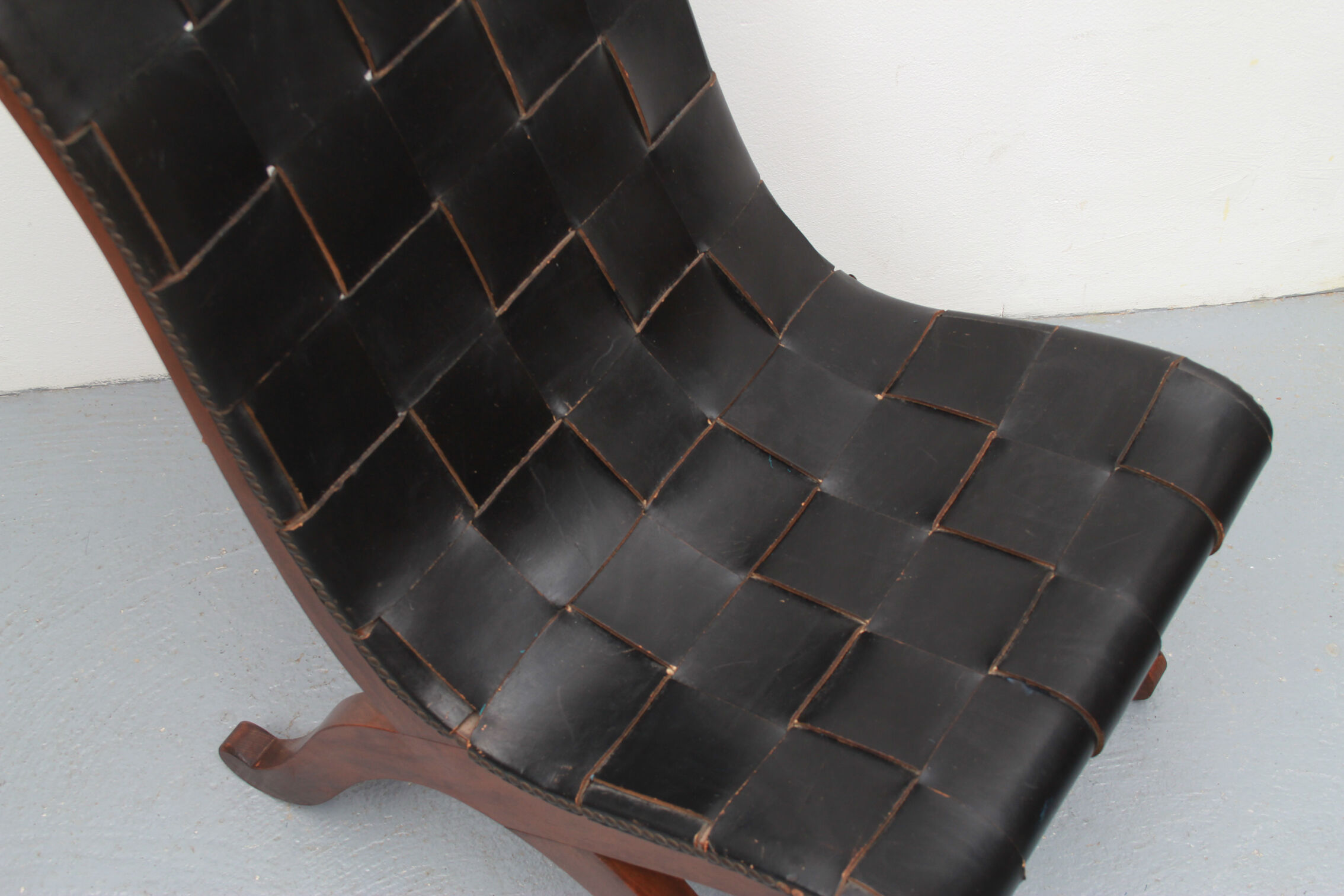1950s chair in leather, Pierre Lottier