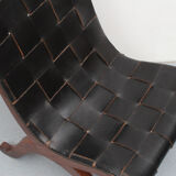 1950s chair in leather, Pierre Lottier