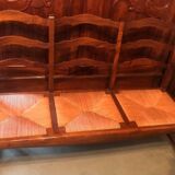 3-seater straw bench