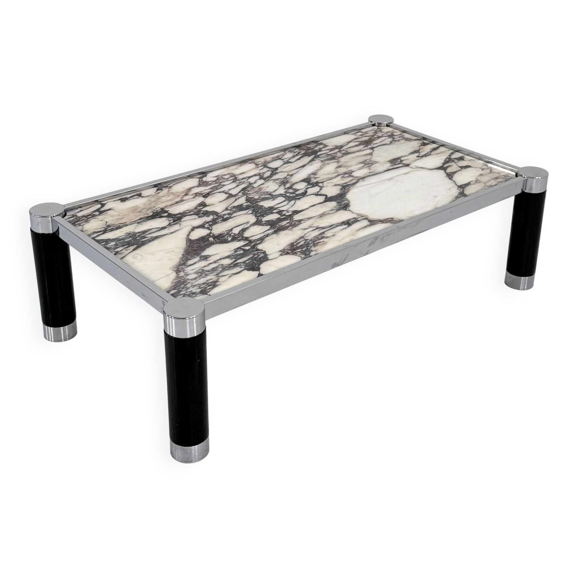 Postmodern coffee table in Calacatta Violetta marble, 1980