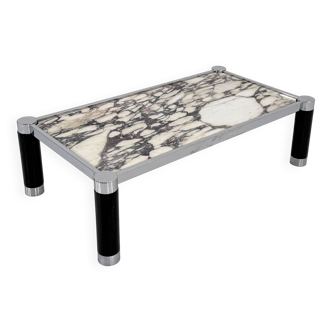 Table basse postmoderne en marbre Calacatta Violetta, 1980