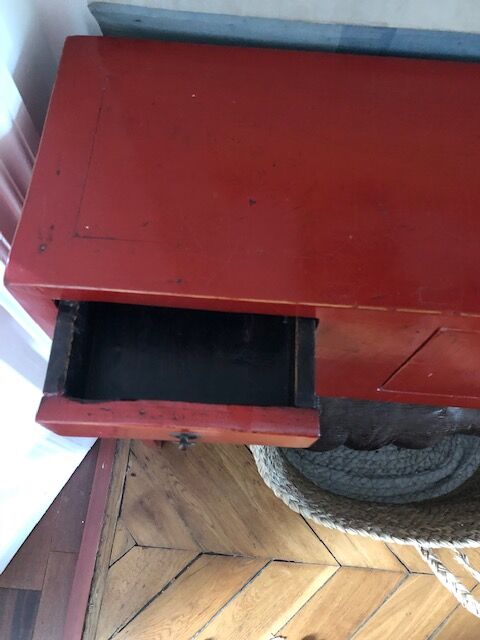 Chinese red lacquered console early twentieth century