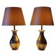 Set de 2 lampes en laiton de style français Amery Le Dauphin, style Hollywood Regency.