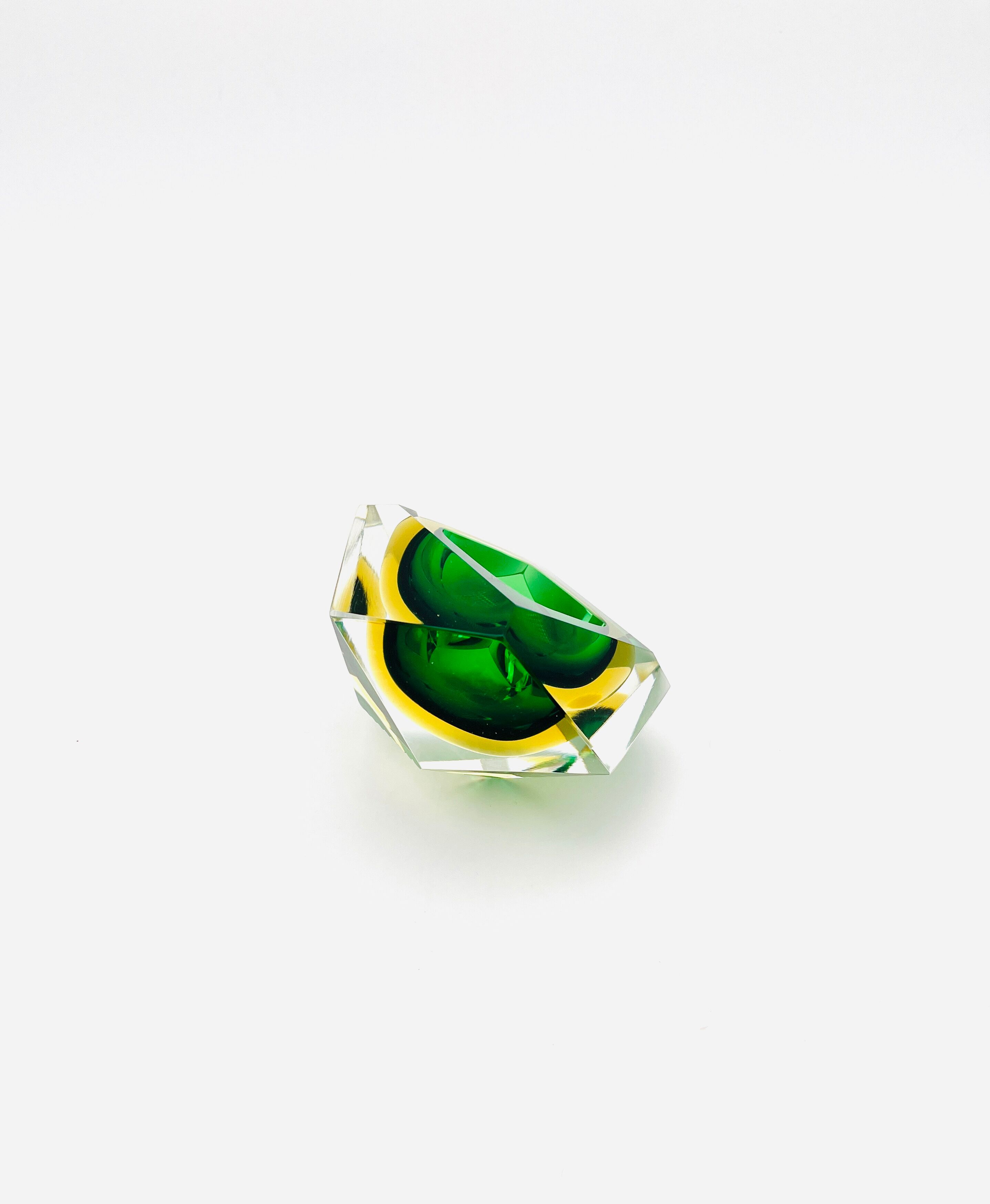 Murano bowl - Flavio Poli - Sommerso - Amber Green - Circa 1960