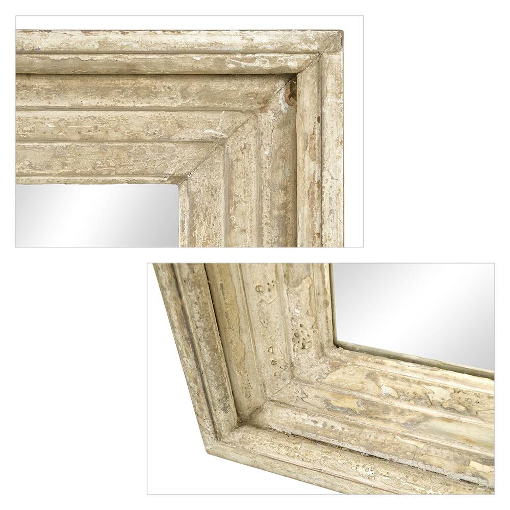 Mirror in patinated solid wood (106 x 75 x 7cm)