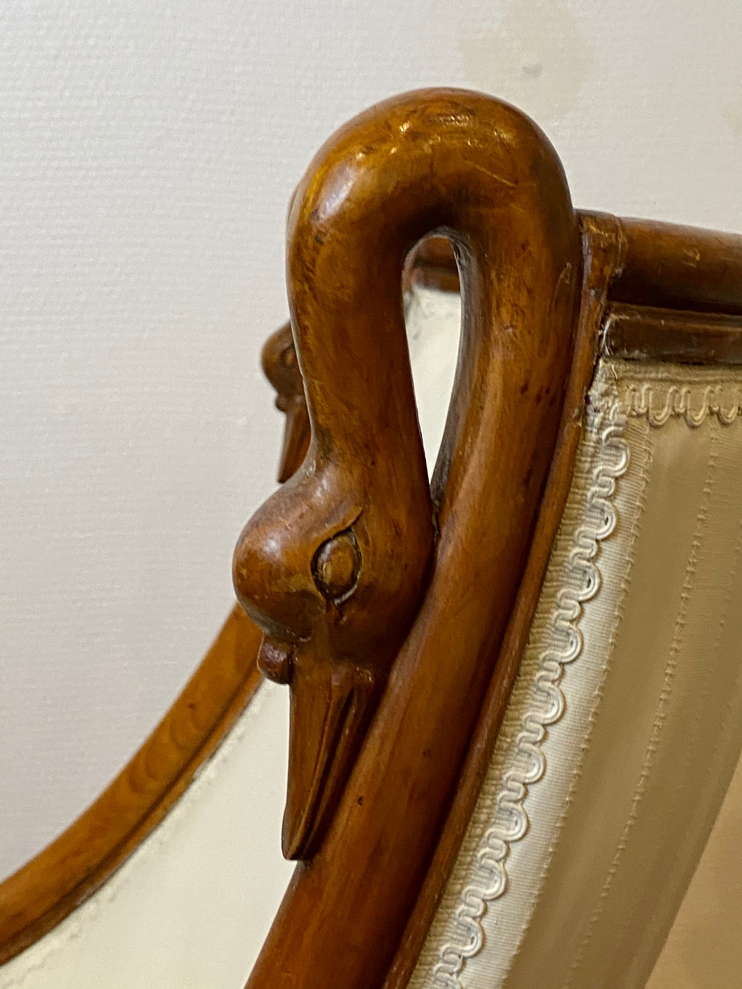 Pair of Chairs Rising Swan Collar Restoration Period