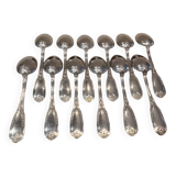 12 silver-plated metal coffee spoons by Ravinet & Cie, Empire 81.