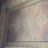 Raw wood fireplace