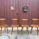 🪑✨ Set of 4 vintage HILLER chairs – Rare model with boomerang backrest -