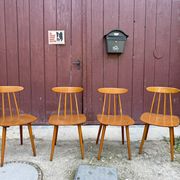 🪑✨ Set of 4 vintage HILLER chairs – Rare model with boomerang backrest -