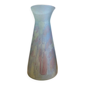 24cm vase, frosted pastel glass paste, 1950s.