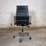 Vitra EA 119 Charles & Ray Eames, cuir et aluminium – noir – chaise de bure