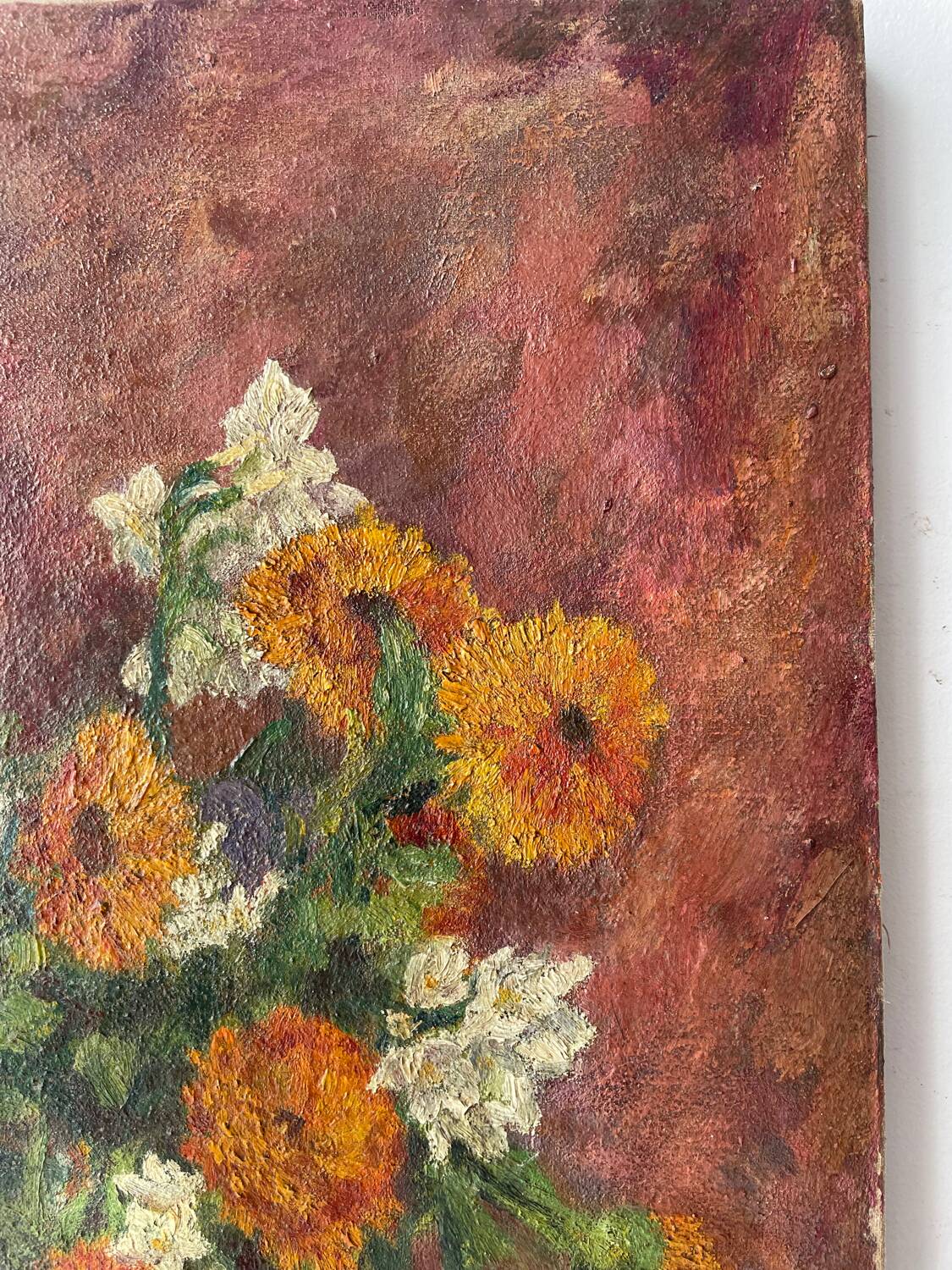 Bouquet of Flowers, Antique Oil on Canvas