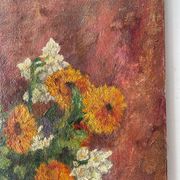 Bouquet of Flowers, Antique Oil on Canvas