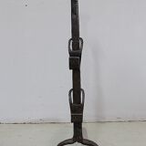 Paire de chenets en fer forgé - fin XIXe