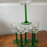 Set of 6 Alsatian white wine glasses