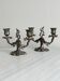 antique candlesticks set of 2 metal patina