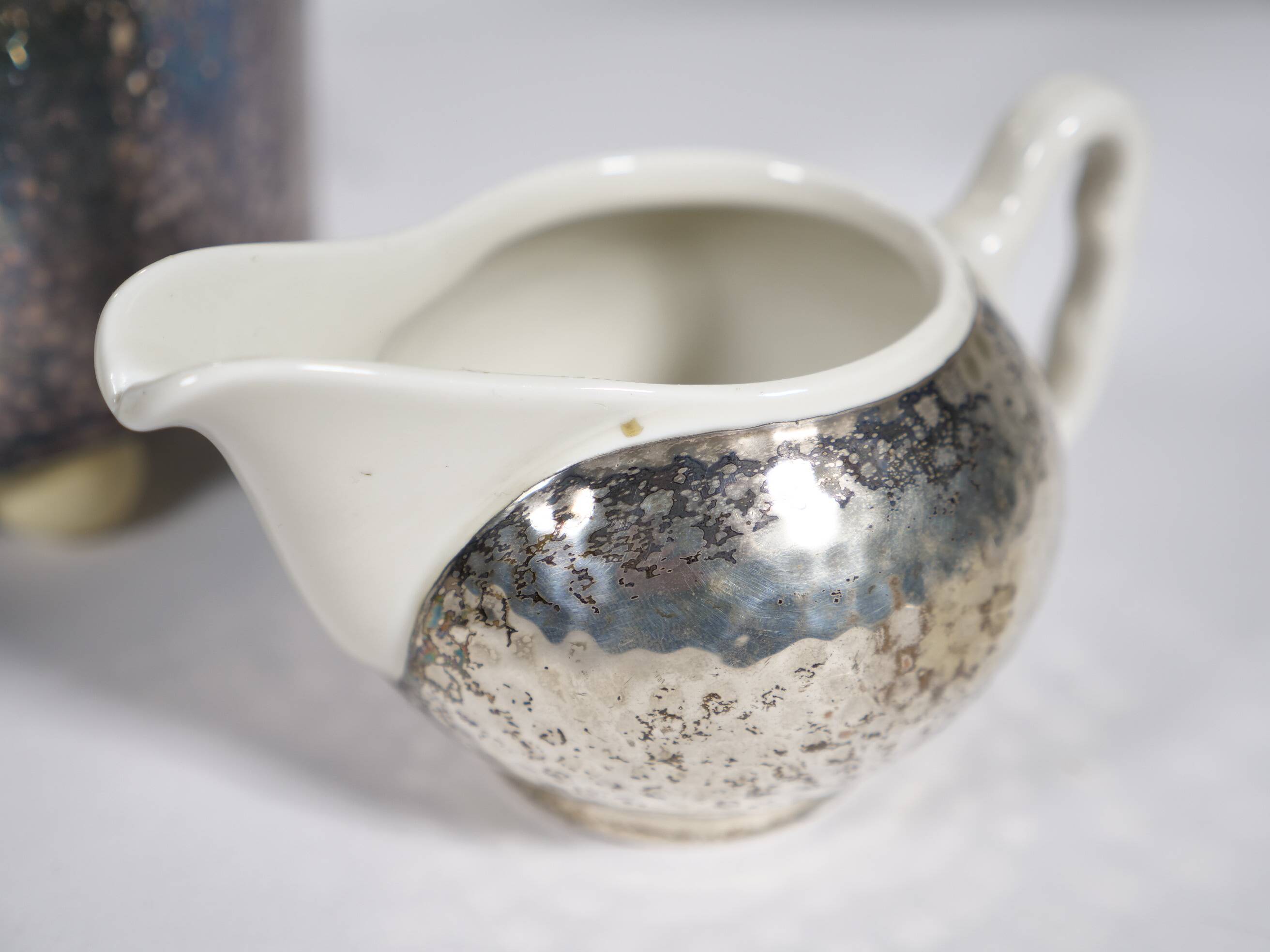 Art Deco Tea Set by Hutschenreuther with WMF Silver Plating, 1930s