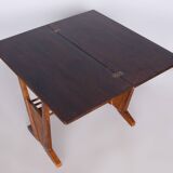 Restored Midcentury Oak Folding Table, Revived Polish, Czechia, 1950s
