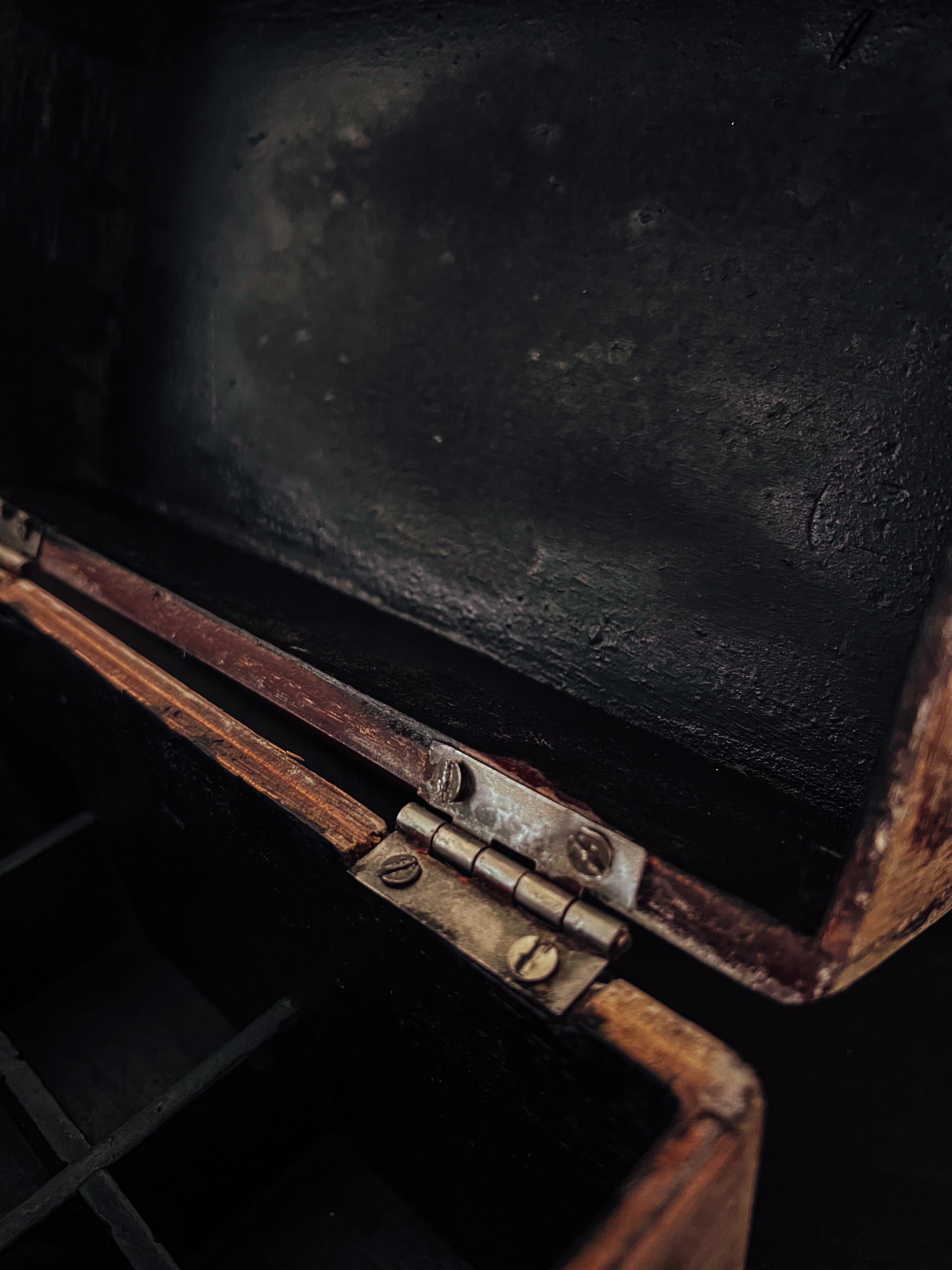 Old wooden kitchen storage box