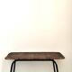 vintage black metal and wicker coffee table, 1950s