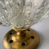 Ancienne lampe de table en laiton et globe bulle