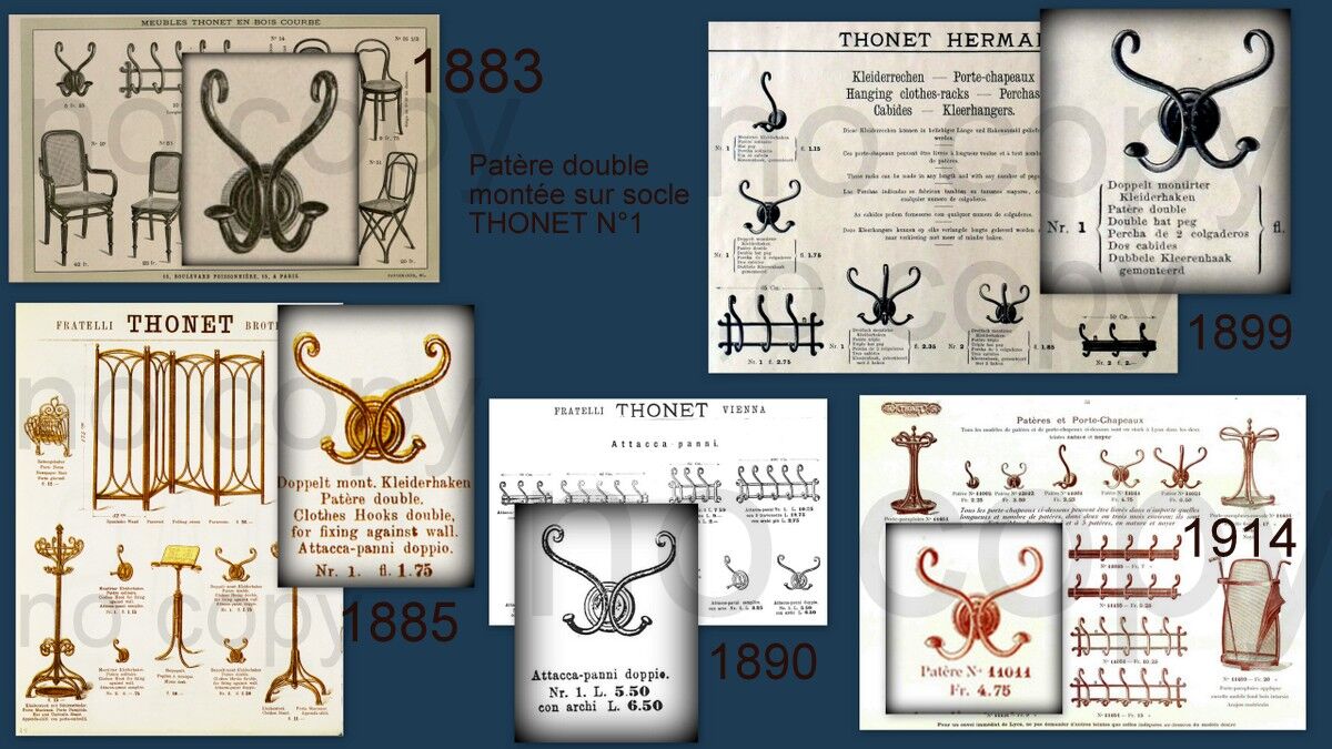 Large double patère 19th century THONET