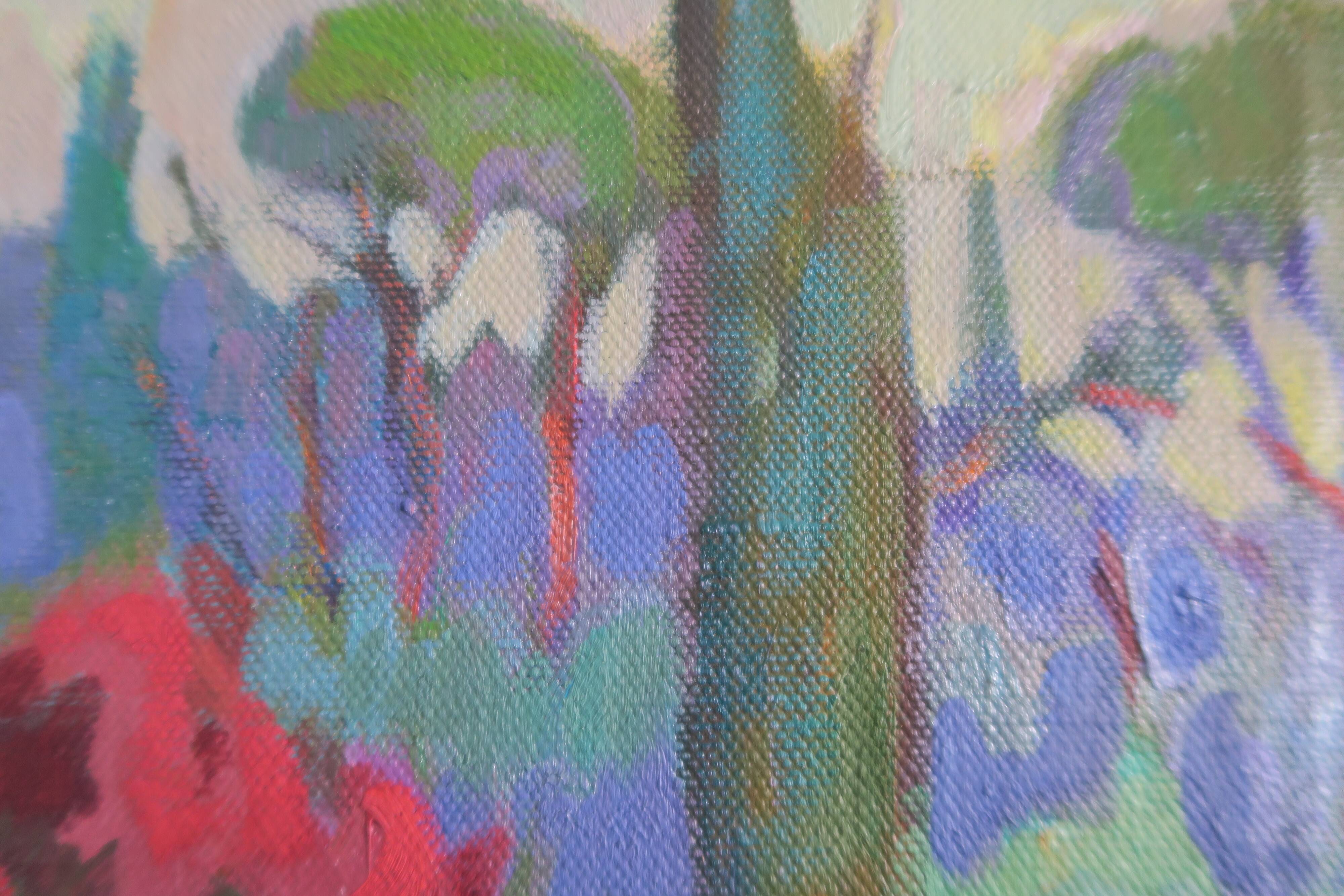 Oil on canvas of a bouquet of flowers by Espel Vives