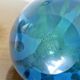 Ball vase, Mdina, Malta, signed, in blue blown glass, year 1983