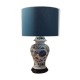 Lampe en porcelaine de Paris bleue et blanche peinte à la main, vers 1980