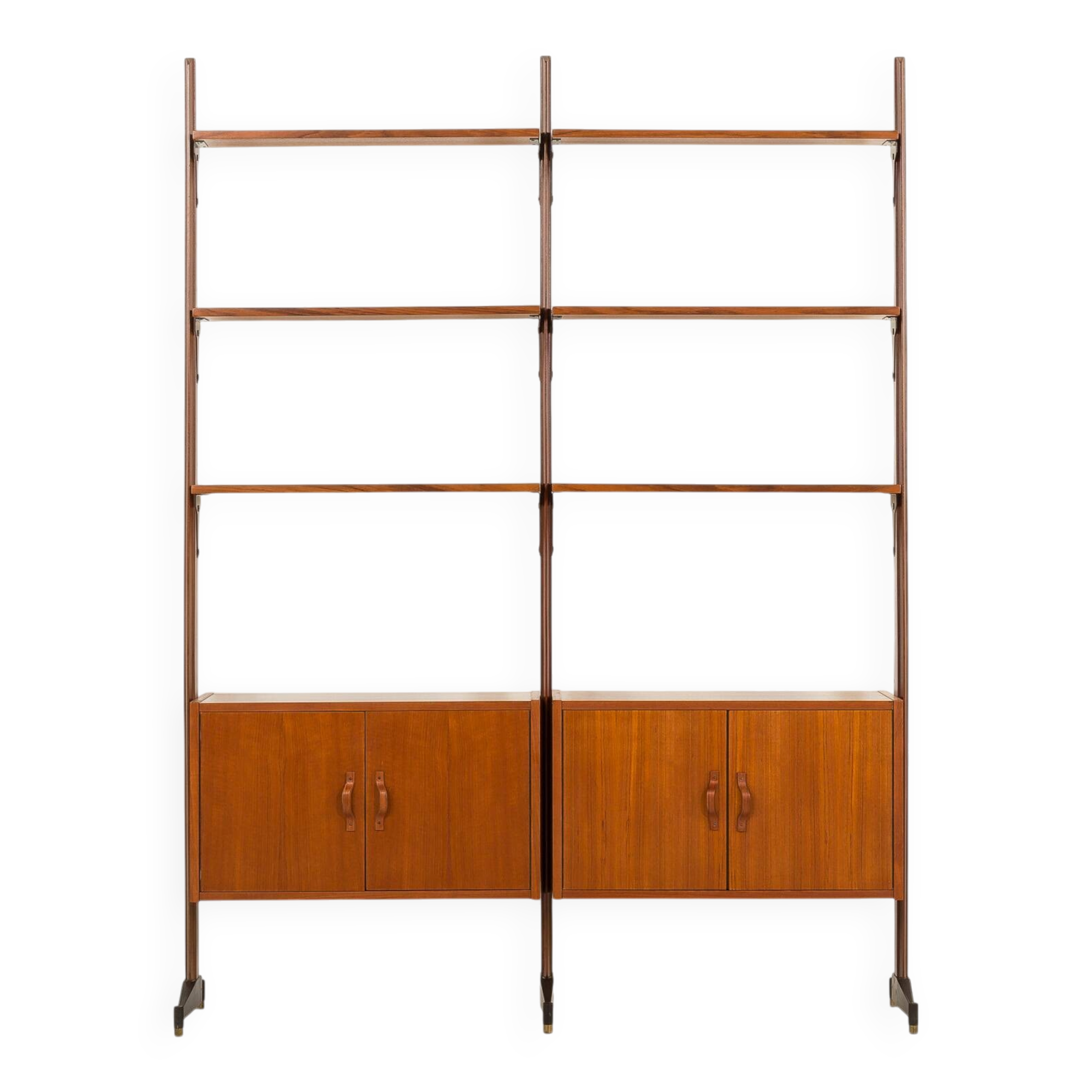 Italian free standing wall unit in teak, 1960s