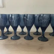 Set of four wine glasses model "Sky Blossoms" by Lenox Art Nouveau style.