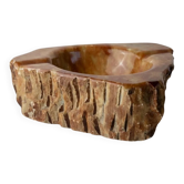 Large Vintage Alabaster Ashtray - Multicolored Stone, Handcrafted in Italy, 1960s