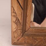 Rectangular mirror frame golden wood art deco flowers 1930