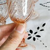 Petits verres à vin Luminarc vintage français des années 70, gobelets à liqueur Rosaline