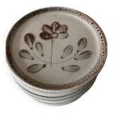 Set of 6 Sarreguemines stoneware dessert plates, Jocelyne pattern